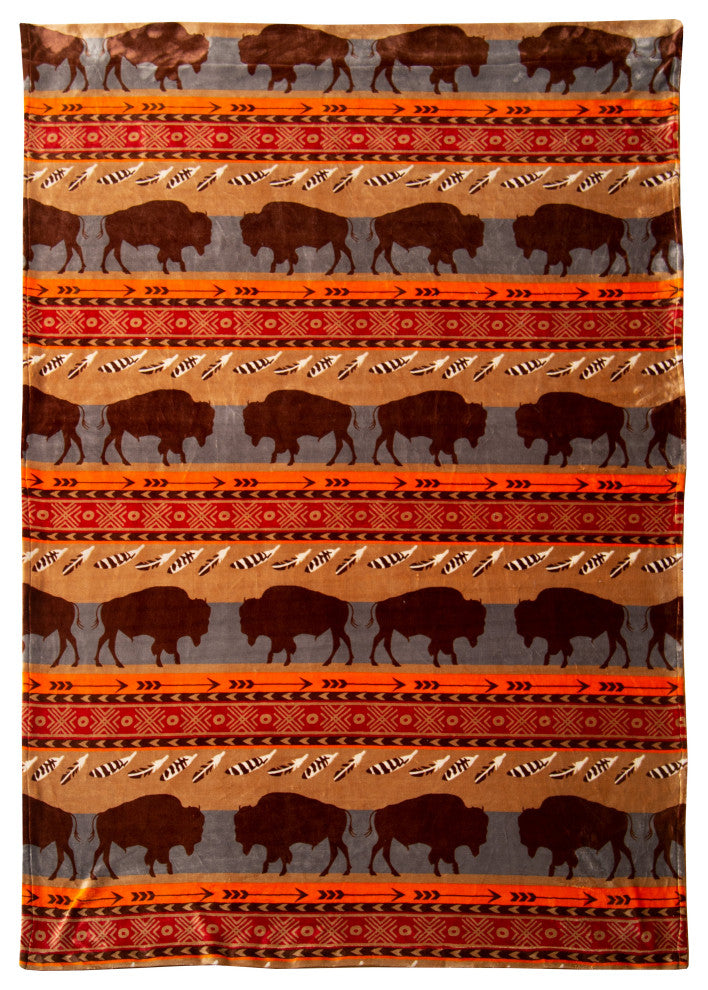 Roaming Bison Southwestern Striped Curtain Panels (Set of 2) 54" x 84"