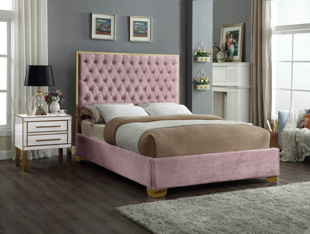 Lana Velvet Bed, Pink, Full