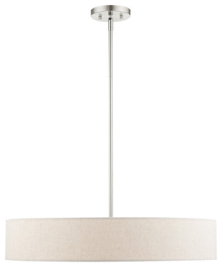 Livex Lighting Venlo 5 Light Brushed Nickel Large Drum Pendant