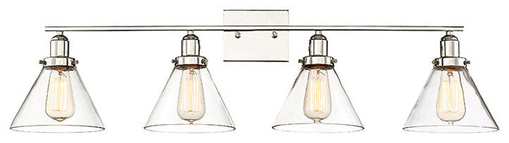 Drake 4 Light Bath Bar, Polished Nickel