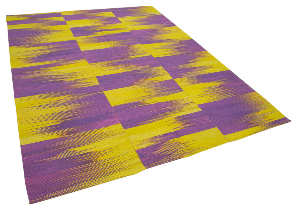 Rug N Carpet - Handmade Turkish 7' 0'' x 9' 2'' Unique Wool Kilim Rug
