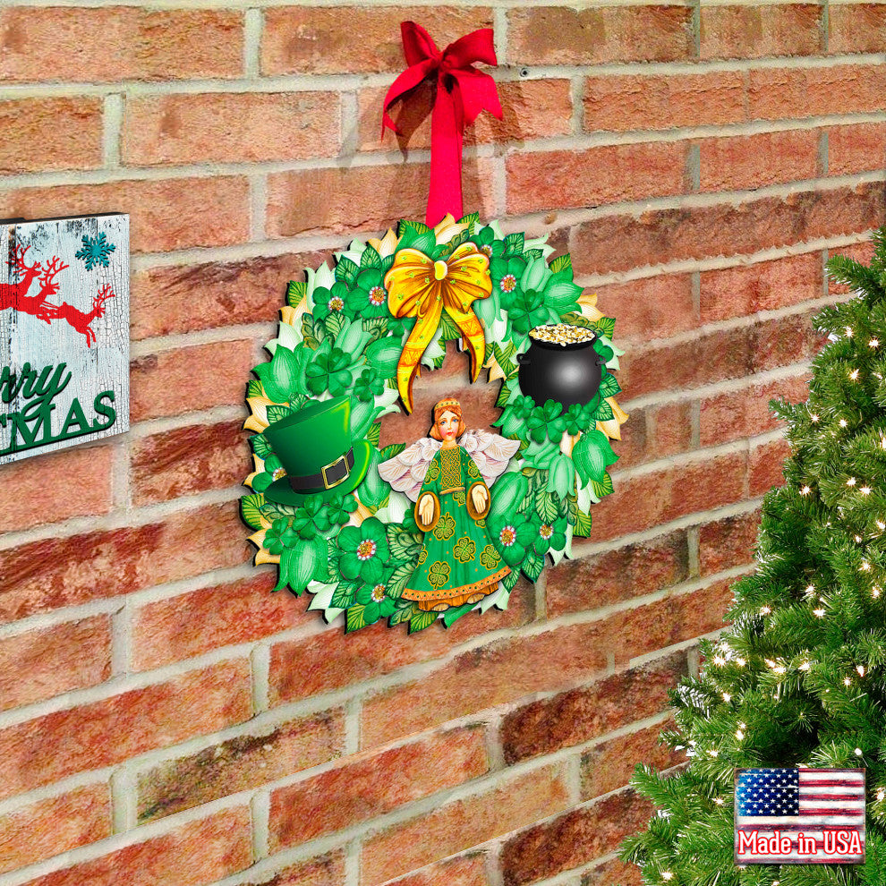 Irish Wreath Wooden Door Hanger
