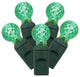 LED G12 Christmas Lights 4" Spacing Wire, Green/Green