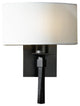 Beacon Hall Half Drum Shade Sconce, Dark Smoke Finish, Natural Anna Shade
