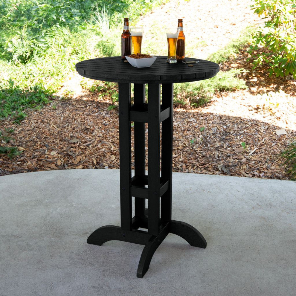 Round 30" Diameter Bar Dining Table, Black