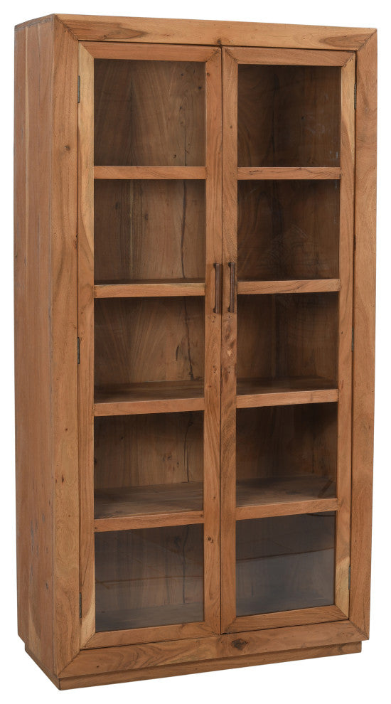 Fernious Tall Cabinet, Natural Finish on Mango Solid Wood