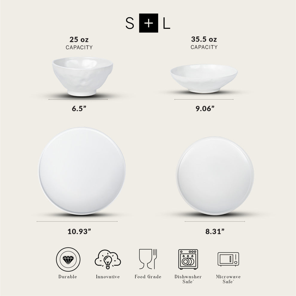 Stone by Mercer Project NENDO Stoneware 32 Piece Dinnerware Set, White