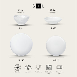 Stone by Mercer Project NENDO Stoneware 32 Piece Dinnerware Set, White