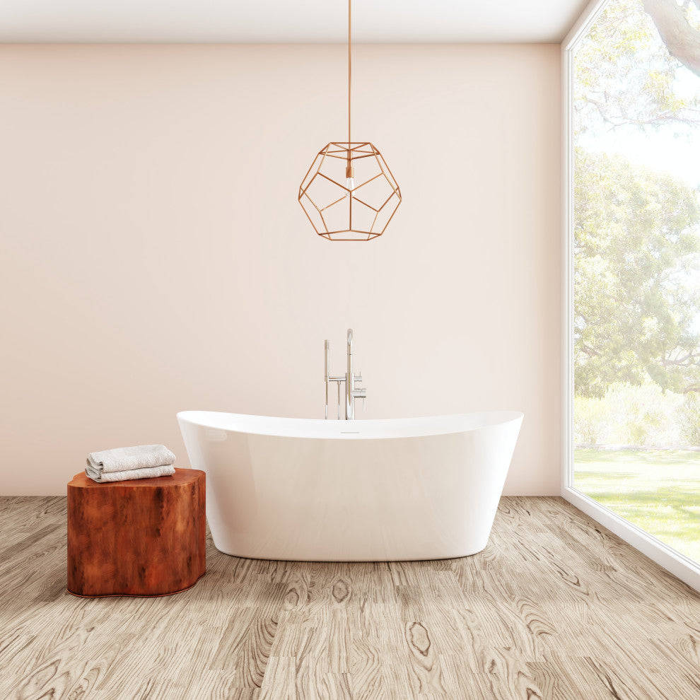 Perlato Volos 65" Freestanding Soaking Tub, White