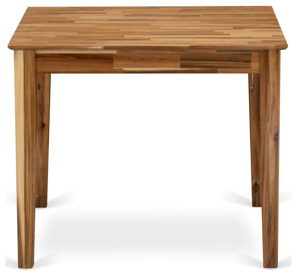 Wood Kitchen Table, Walnut Color Top Surface, Table Wooden Legs Walnut Finish