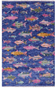 5' 1" X 8' 3" Hand Knotted Gabbeh Fish Design Wool Rug - Q15354