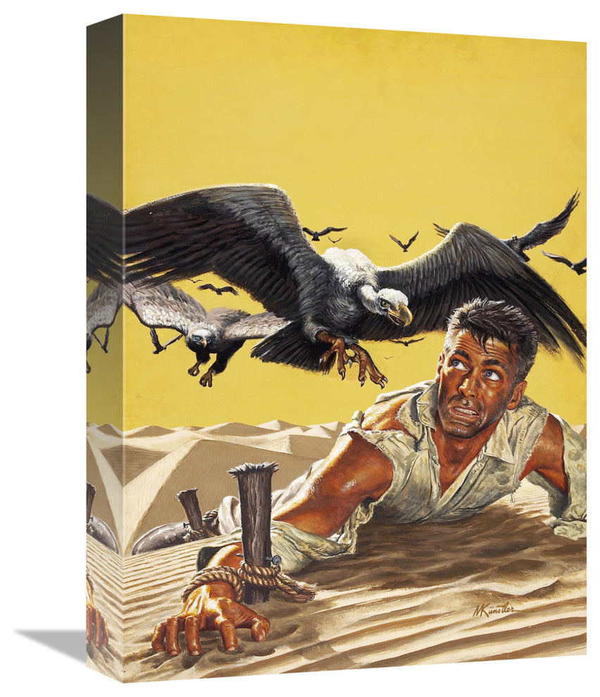 "Staked Out in the Desert" Stretched Canvas Giclee by Mort Kunstler, 12"x16"