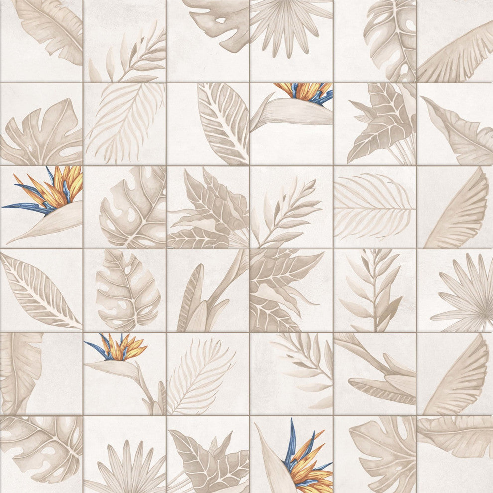 Nusa Botanic Taupe Porcelain Floor and Wall Tile