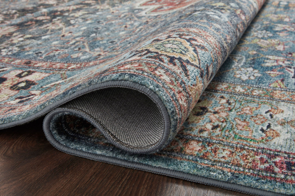 Margot Oriental Ocean/Brick Area Rug, 7'6"x9'6"
