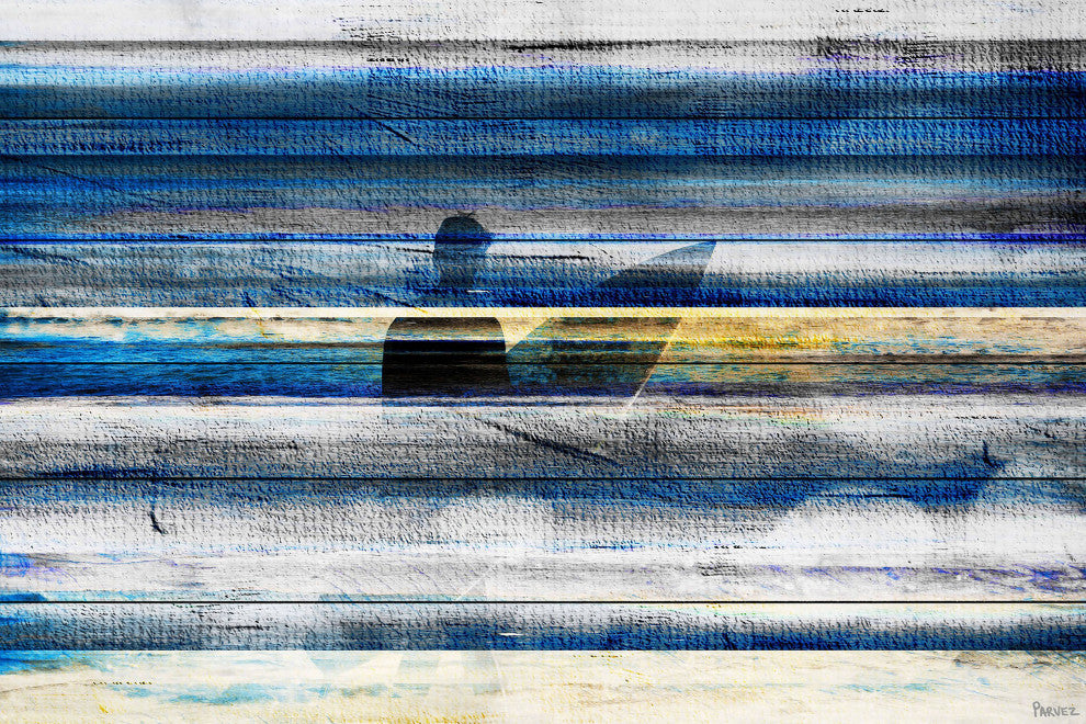 "Waiting for Waves" Print on White Wood, 60"x40"