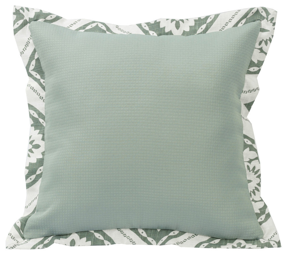 Belmont Textured Fabric Graphic Printed Flanged Pillow, 18"x18", 1 Piece