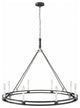 Industrial Black 8-Light Large Round Candle Chandelier for Dining Room