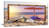 "Framed Beach Sunset" Seashore Art Canvas Print, 40"x20"