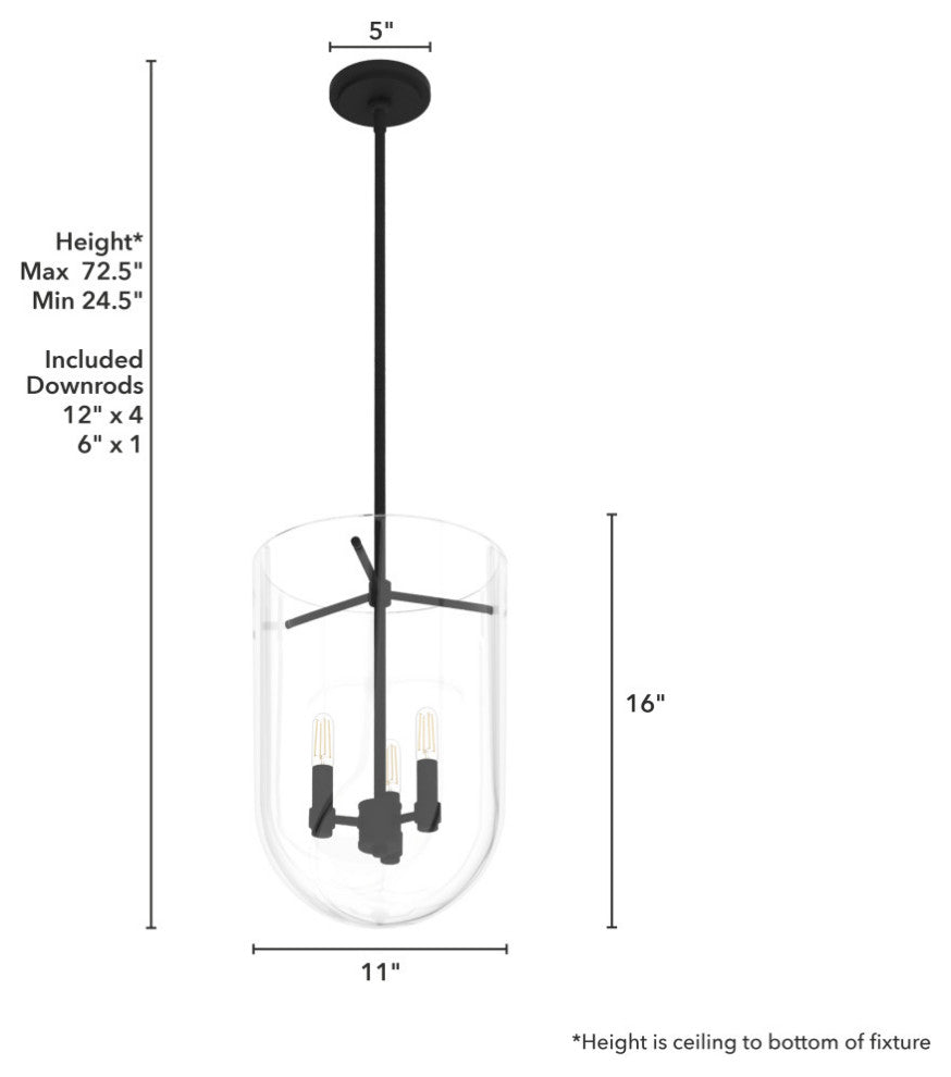 Hunter Sacha Natural Iron 3 Light Pendant Ceiling Light