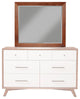 Flynn Mid Century Modern Mirror, Acorn/White