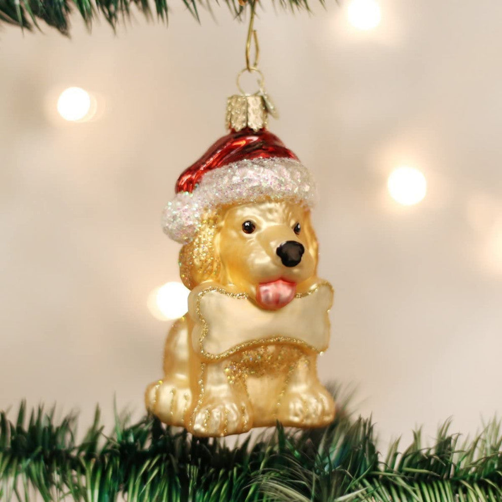 Old World Christmas 12133 Jolly Pup Blown Glass Ornament