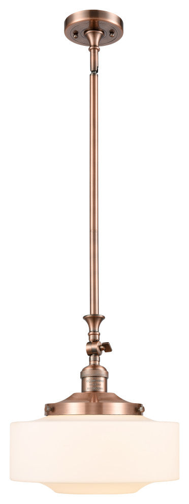 Innovations 206-AC-G691-12 Bridgeton 1 Light 12" Mini Pendant, Antique Copper