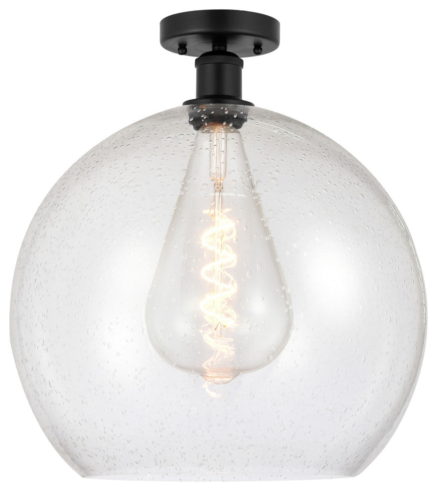 Innovations 616-1F-BK-G124-14 1 Light Semi-Flush Mount, Matte Black