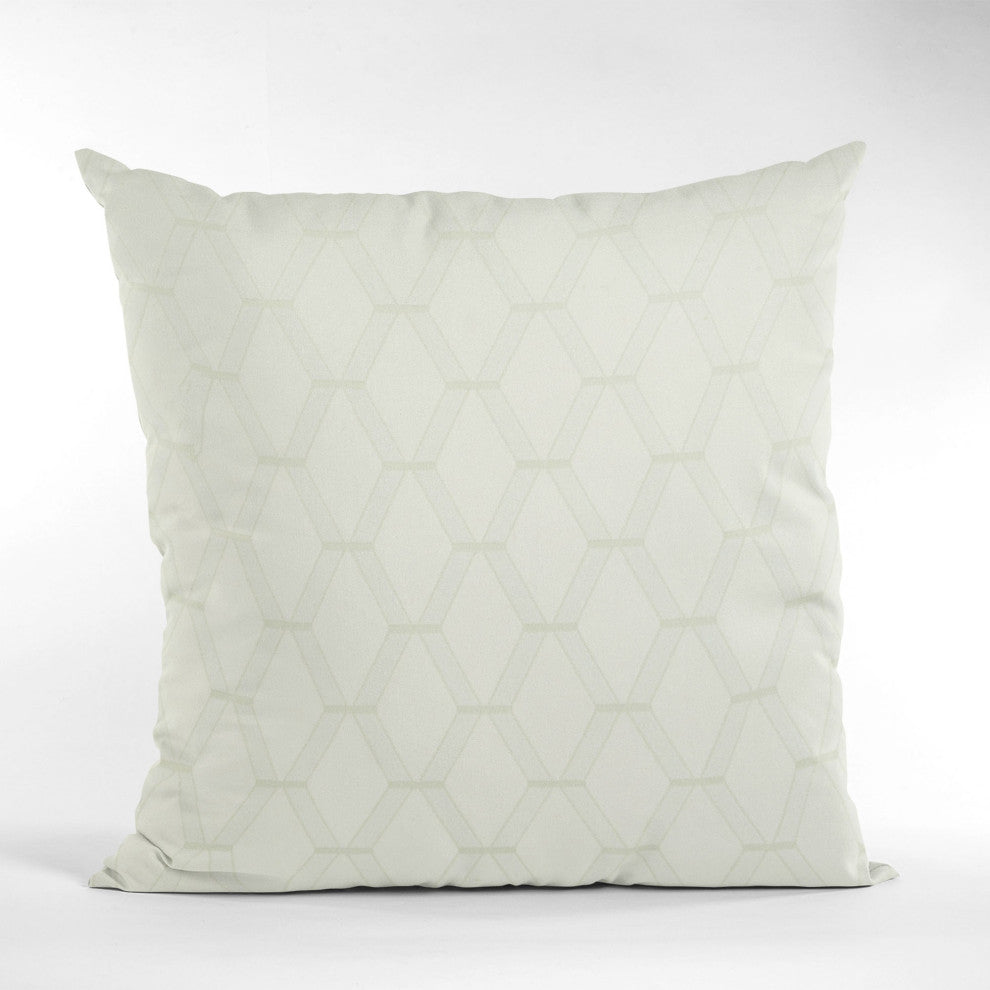 Vanilla Diamond Shiny Fabric With Embroidery Luxury Throw Pillow, Double Sided 2