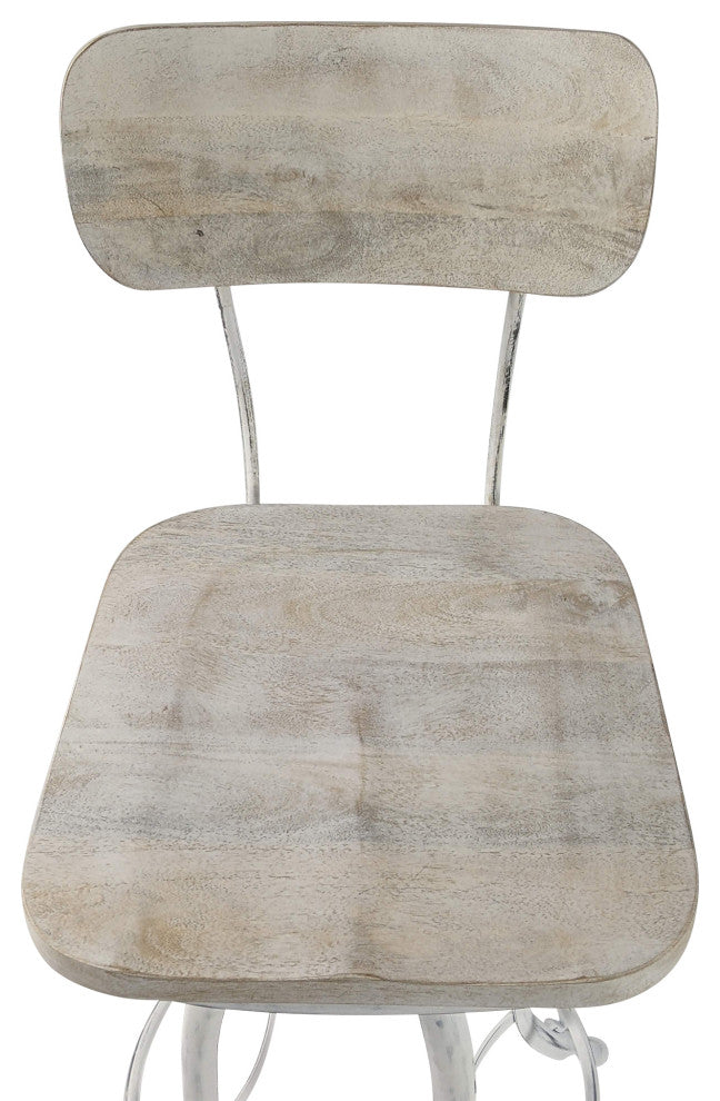 Mason Adjustable Stool, Whitewash
