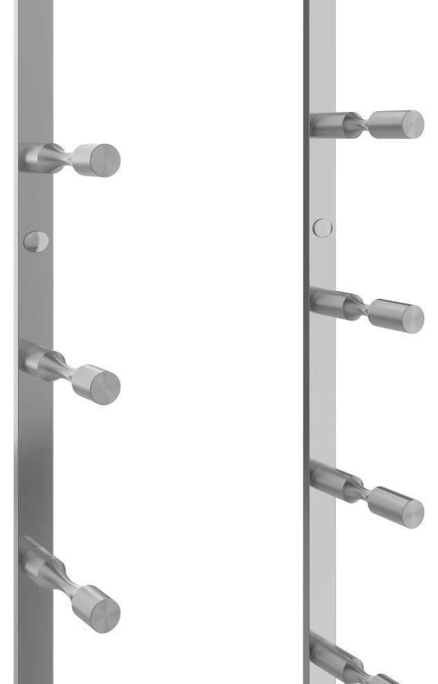 Vino Pins Flex 45 (wall mounted metal wine rack), Gunmetal, 9 Bottlles