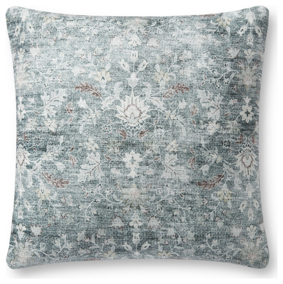 Chris Loves Julia x Loloi Virginia Grey 18" x 18" Poly-Filled Pillow