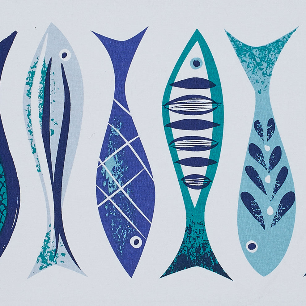 Blue Fish Placemat Set, 13x19 inches, 6 Piece