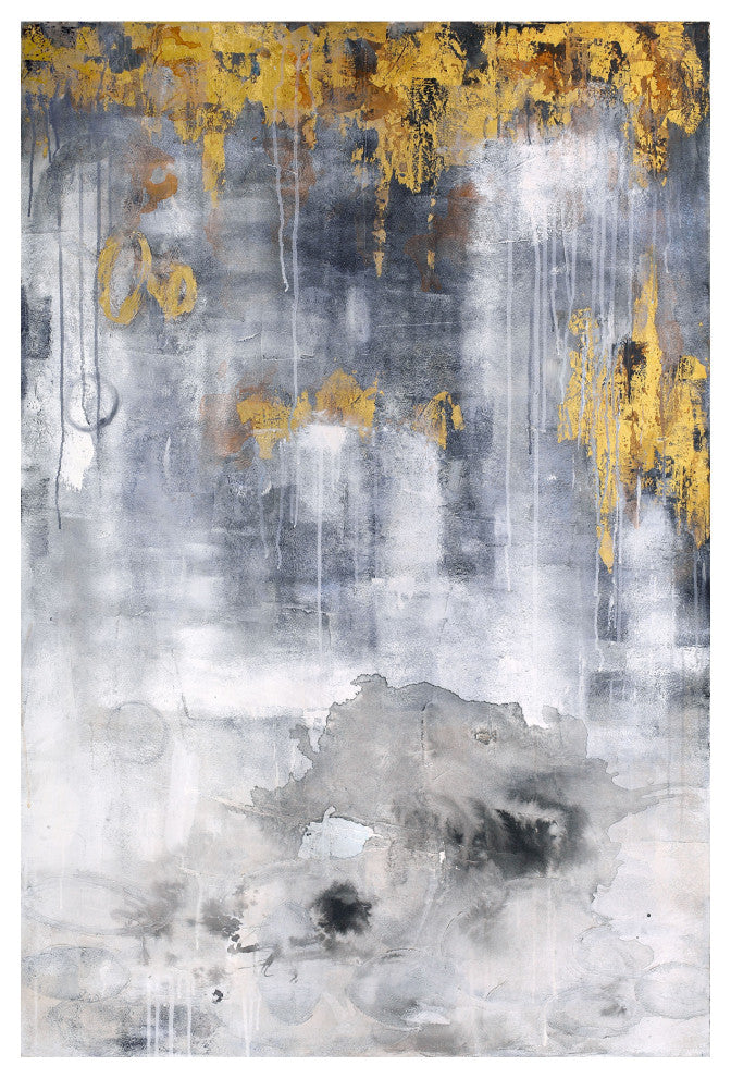 Contemporary Gold Rain Wall Dcor - Multicolor