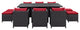 Espresso Red Reversal 11-Piece Outdoor Patio Dining Set