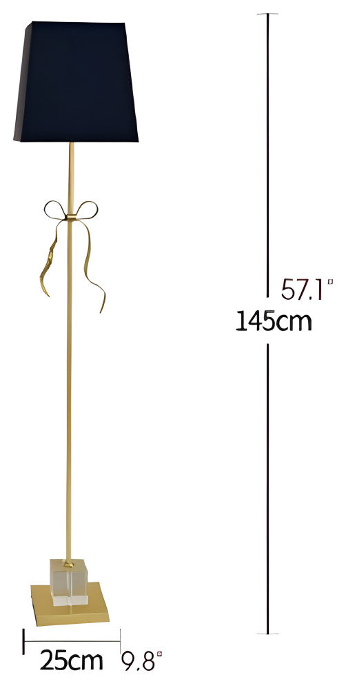 Crans-Montana | Retro LED Copper Floor Light With a Princess Bow, Black