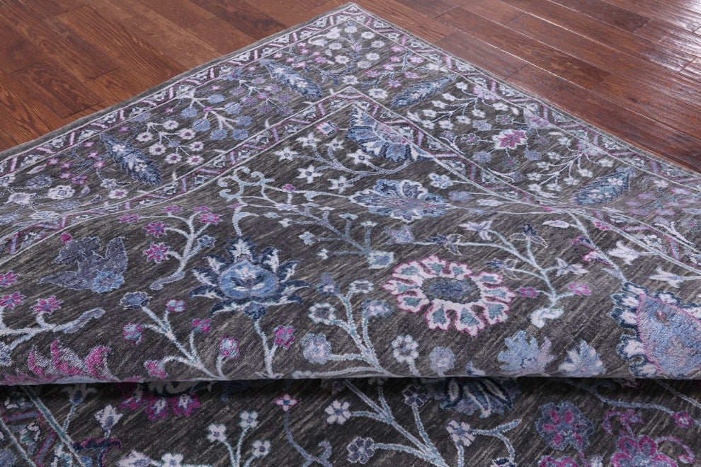 Persian Wool and Silk Hand Knotted Rug 8' 0" X 10' 10" Q6941