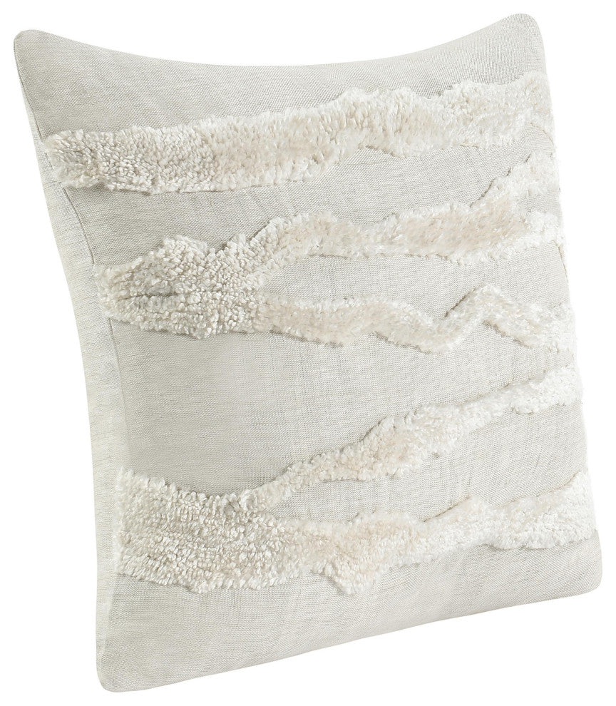 Passage 22" Belgian Linen Blend Throw Pillow by Kosas Home, Ivory