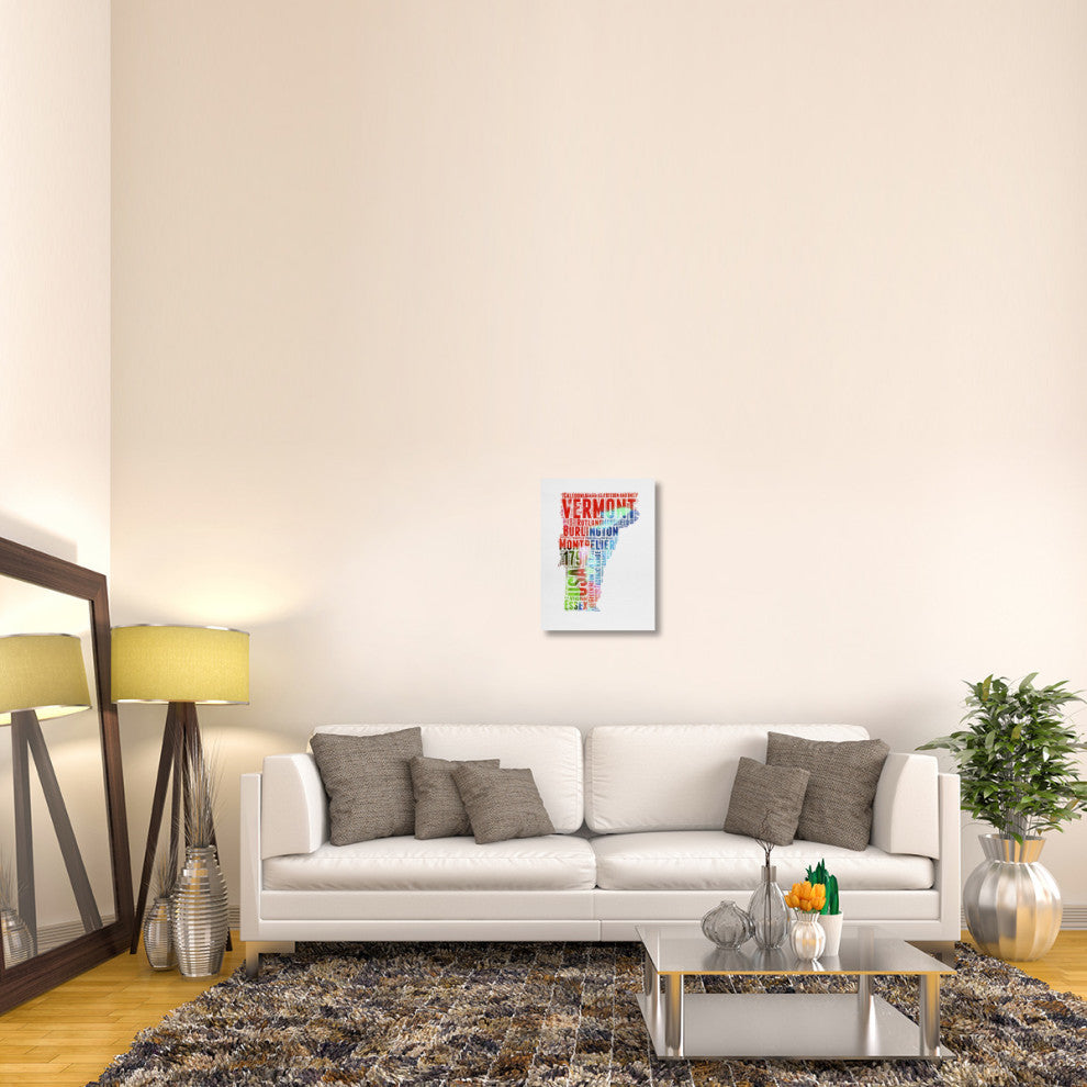 "Vermont Watercolor Word Cloud" Fine Art Print