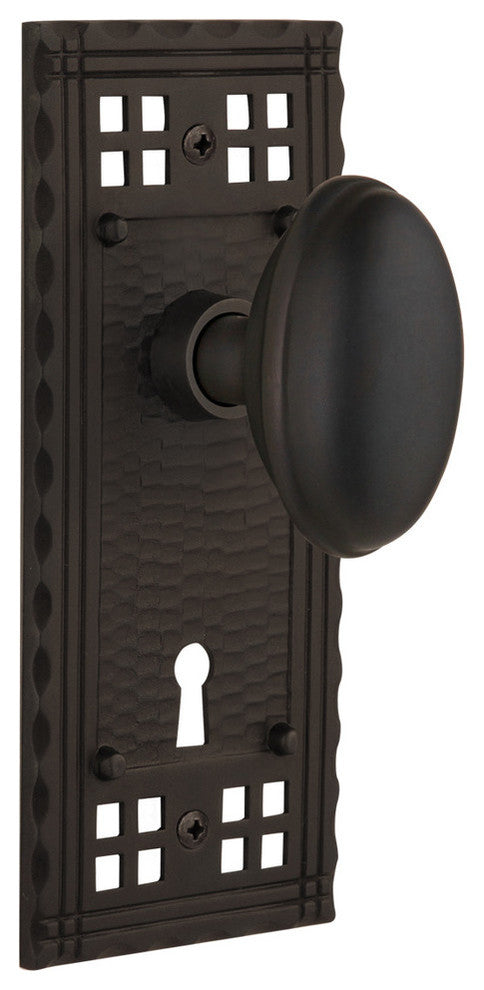 Craftsman Plate Passage Homestead Knob, Oil-Rubbed Bronze