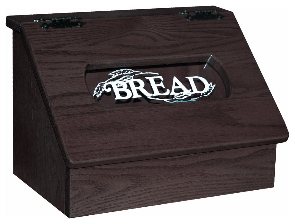 Amish Made Oak Bread Box, Onyx Stain