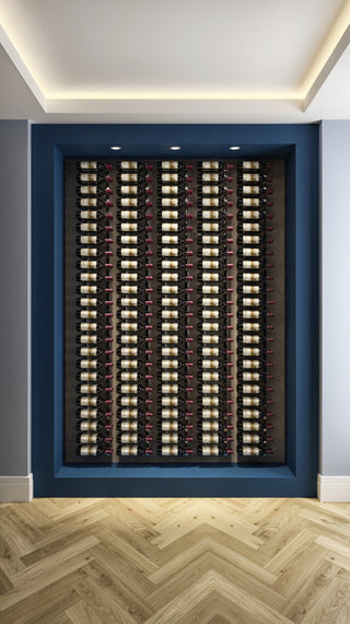 W Series Wine Rack 4 Wall Mounted Metal Bottle Storage, Gunmetal, 24 Bottles (Double Deep)