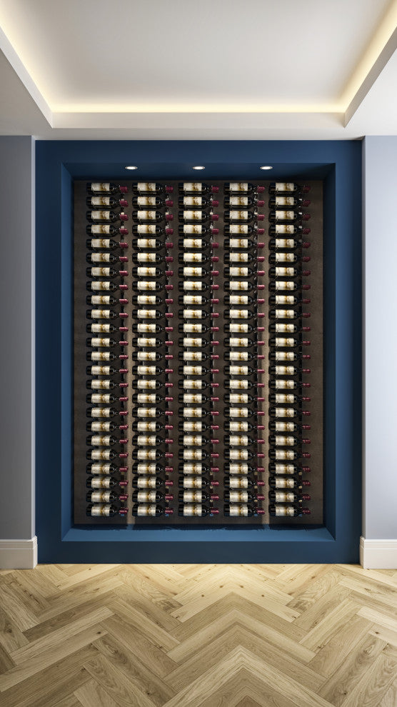 W Series Wine Rack 4 Wall Mounted Metal Bottle Storage, Gunmetal, 24 Bottles (Double Deep)