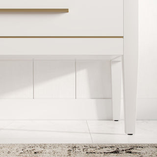 Celios Bathroom Vanity, White With Brass Trim, 30", Single Sink, Freestanding