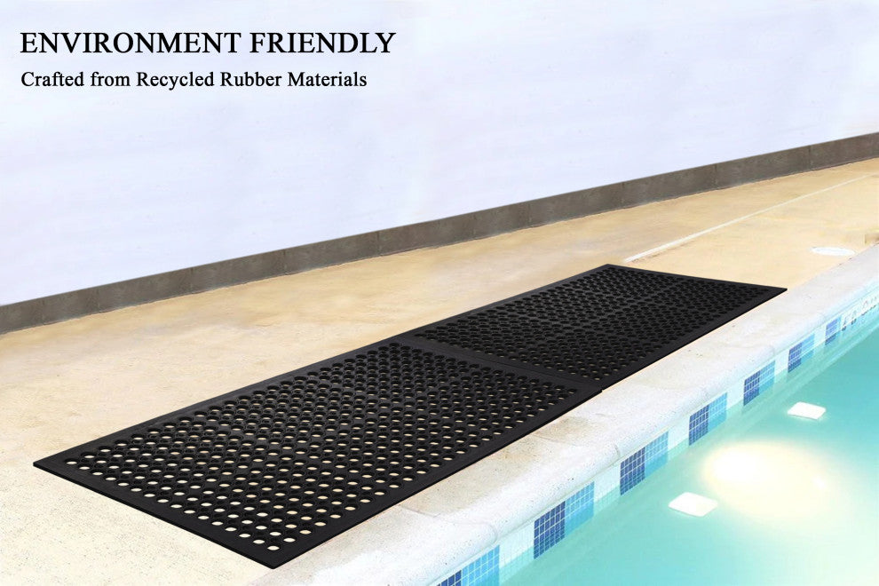 A1HC New Anti Fatigue Versatile Rubber Floor Mat With Drain Holes, 36"x60"