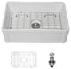 White Ceramic 30 in. Single Bowl Farmhouse Apron Kitchen Sink with Bottom Grid