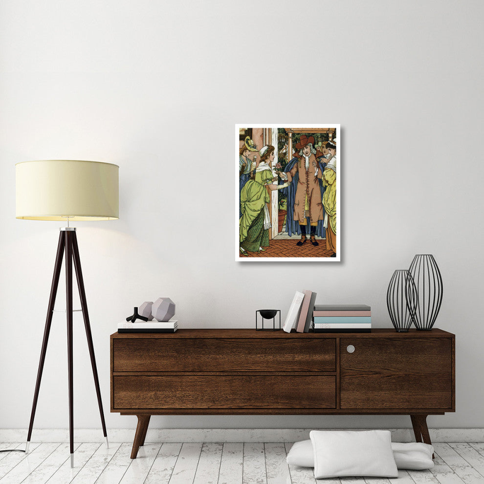 "Beauty and the Beast - Greetings" Digital Paper Print by Walter Crane, 26"x34"