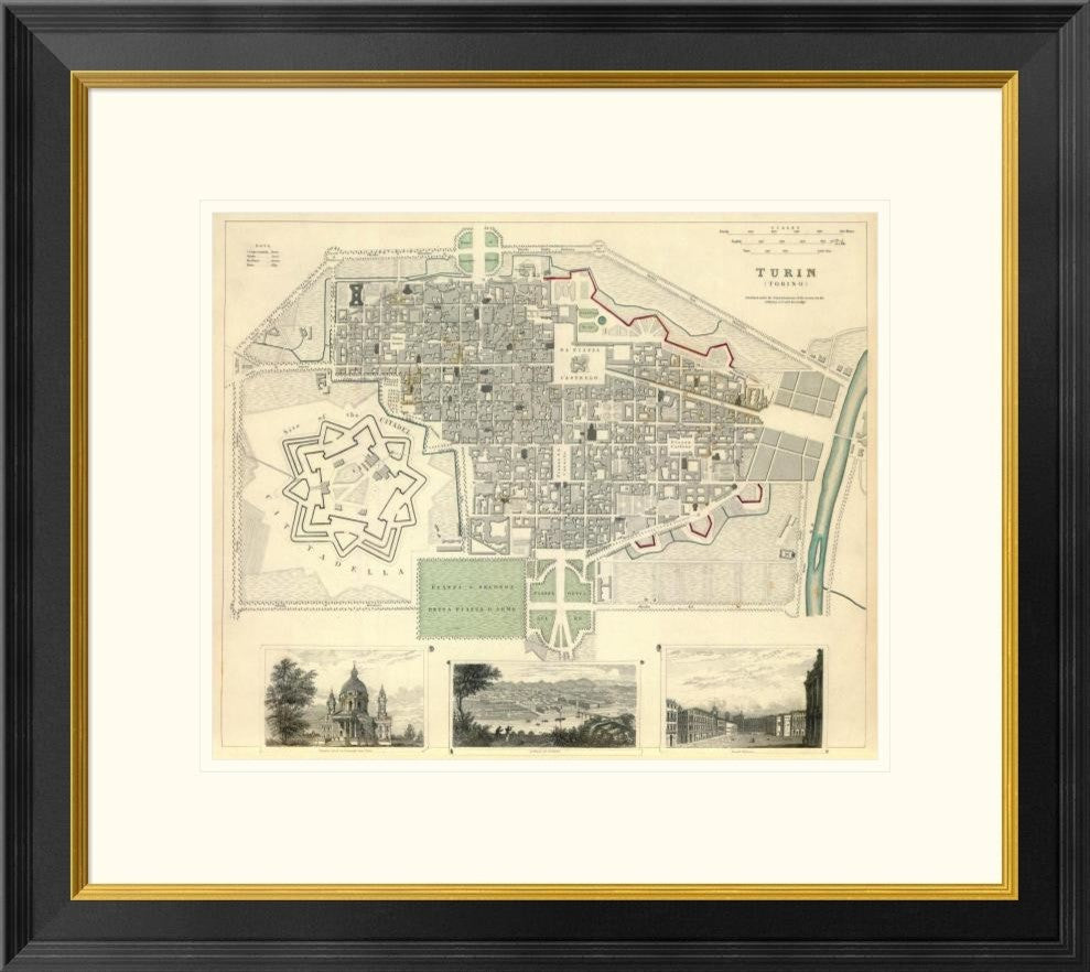 "Turin, Italy, 1833"  by Society for the Diffusion of Useful Knowledge, 26x23"