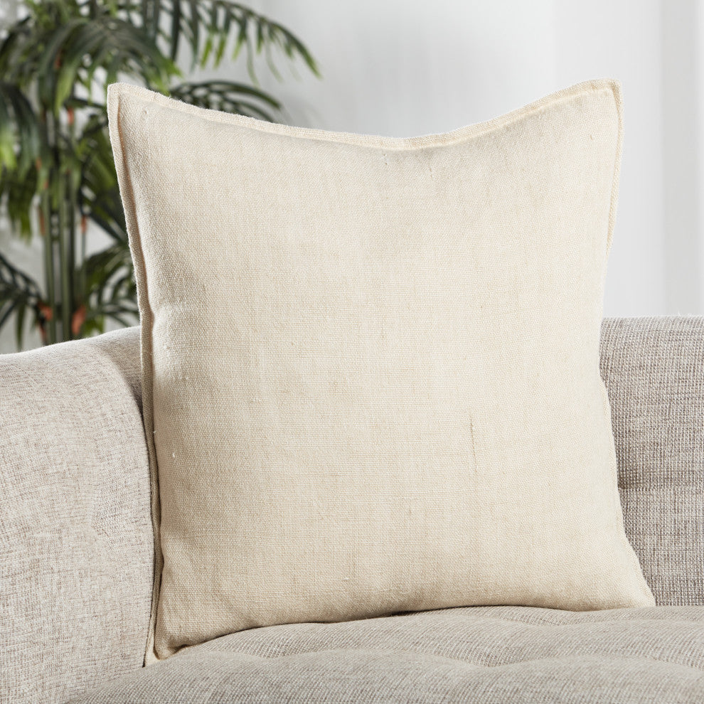 Jaipur Living Blanche Solid Cream Down Pillow 20"