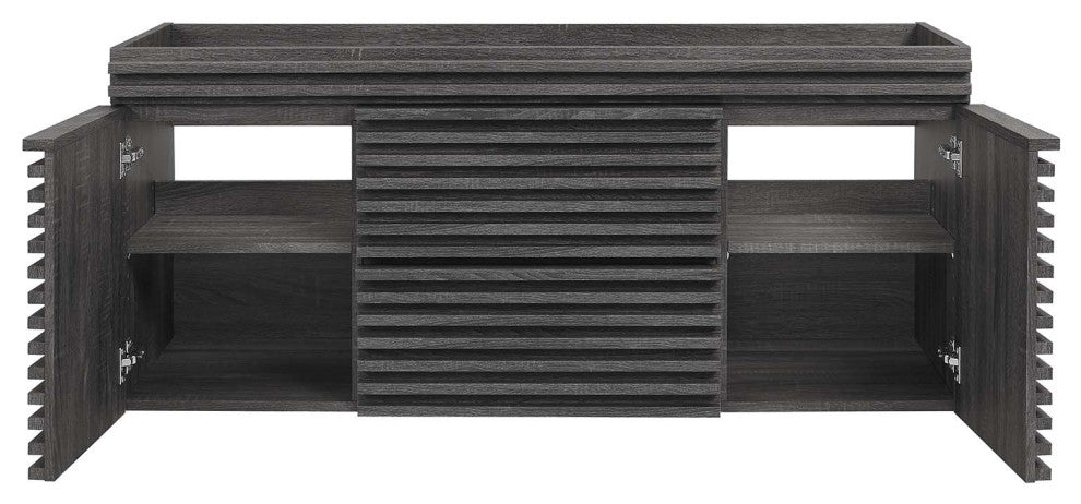 Render 48" Wall-Mount Bathroom Vanity Cabinet, Charcoal