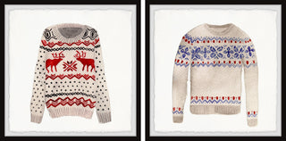 Christmas Sweaters Diptych, 2-Piece Set, 24x24 Panels